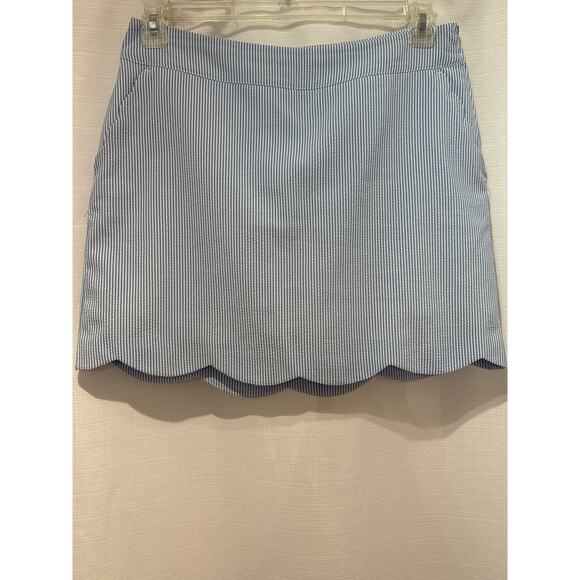 VINEYARD VINES Performance A Line Scalloped Hem Seersucker Golf Skort 8 - Picture 2 of 8